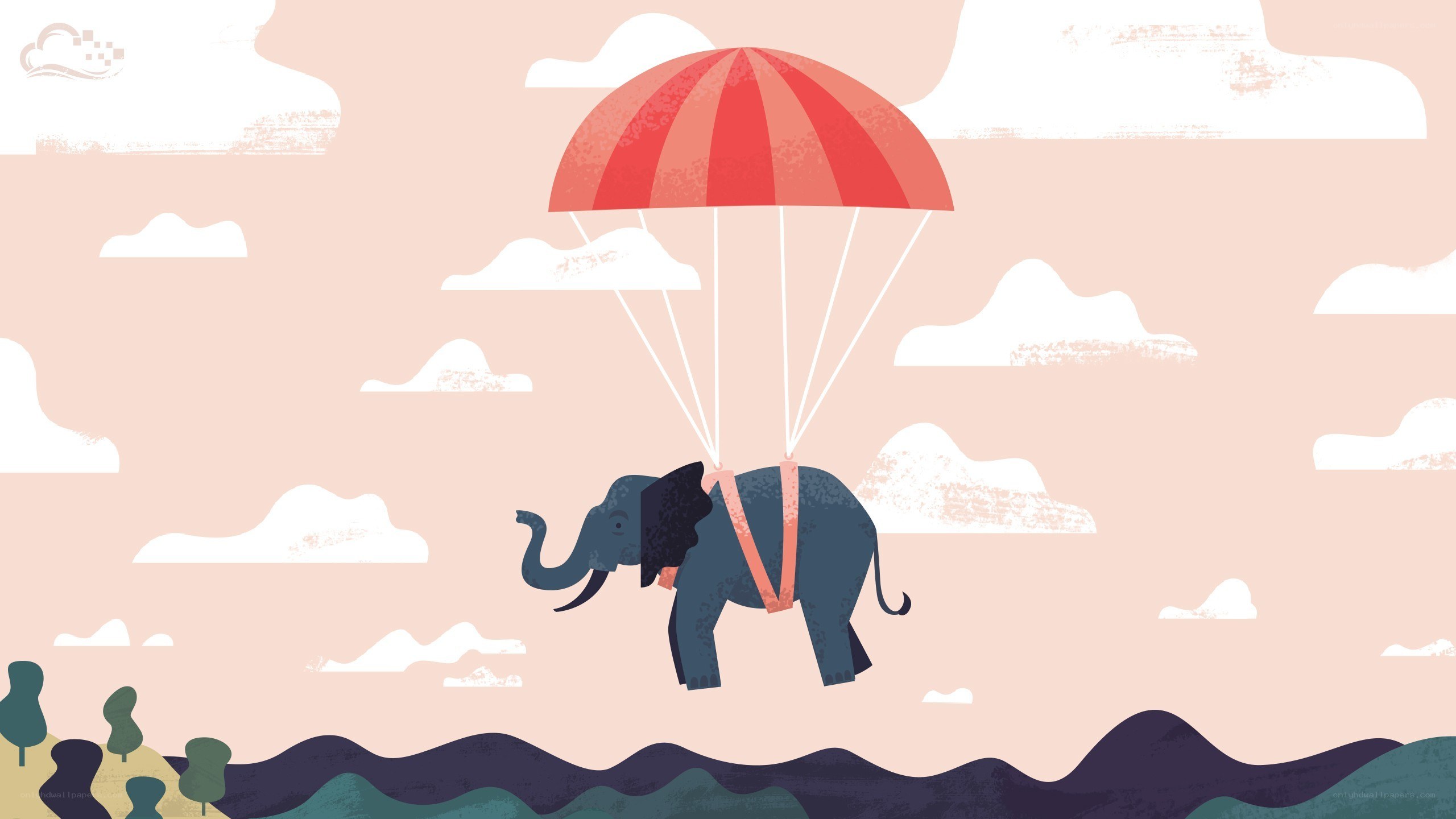 elephant with parachute