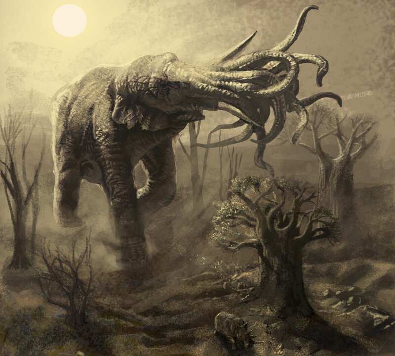 elephant with tentacles