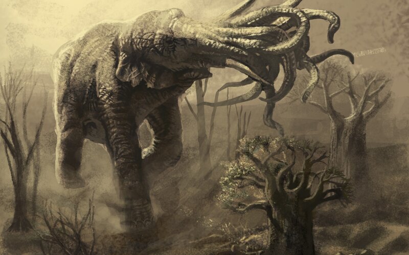 Elephant with Tentacles — Brown