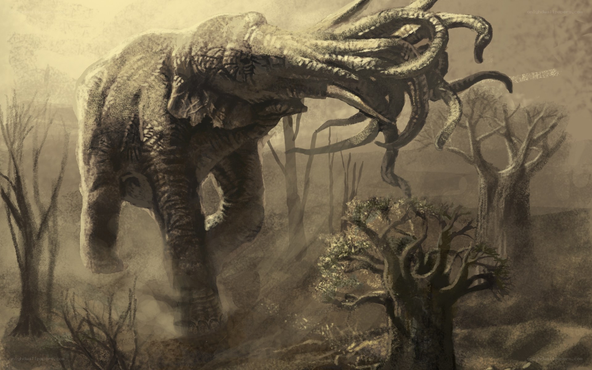 elephant with tentacles