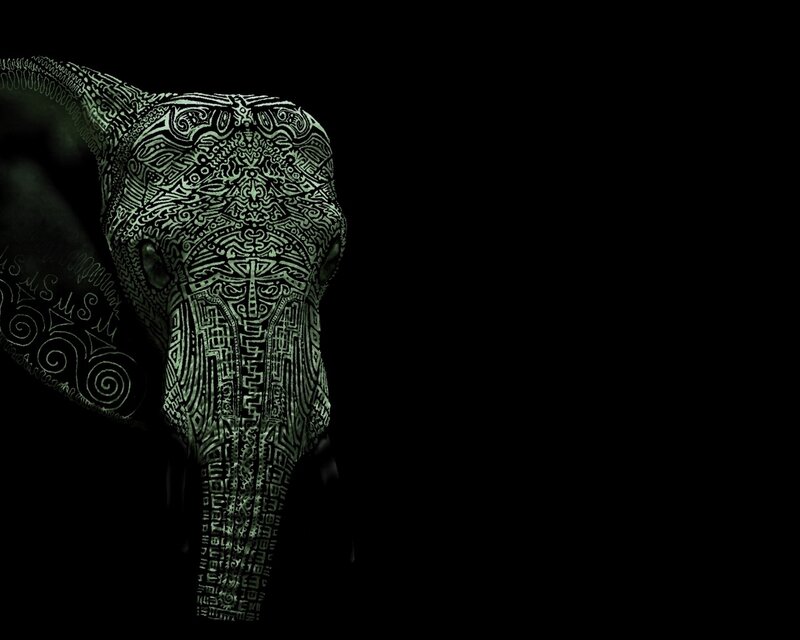 elephant with tribal patterns