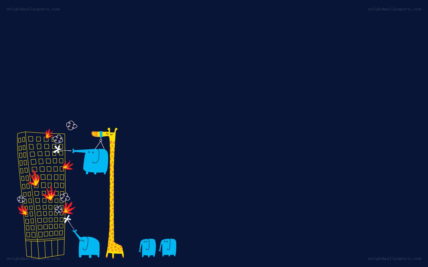 elephants and a giraffe rescue