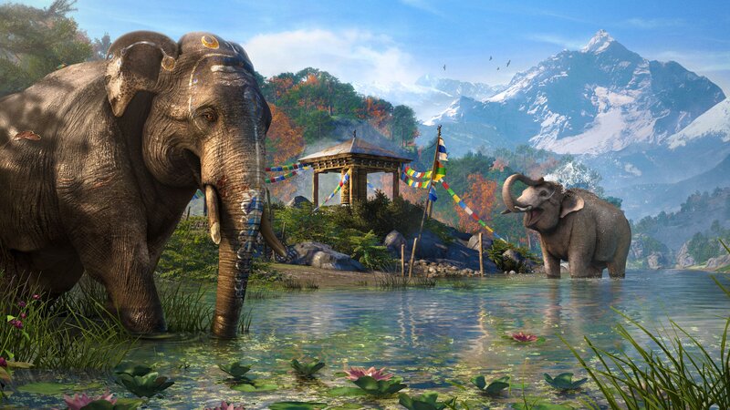 Elephants in a Pond