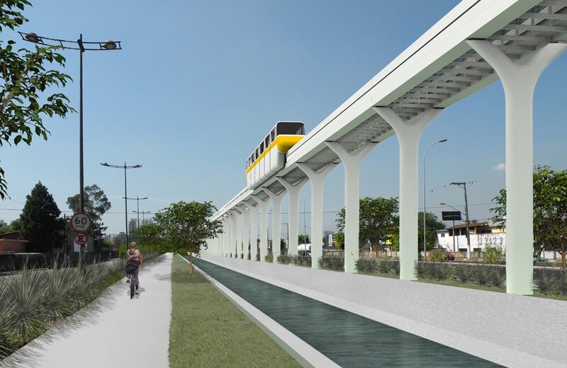 elevated train and bike path