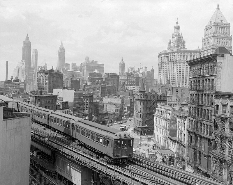 Elevated train in New York City