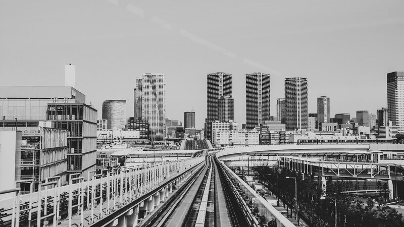 Elevated Train Tracks — Black, Urban