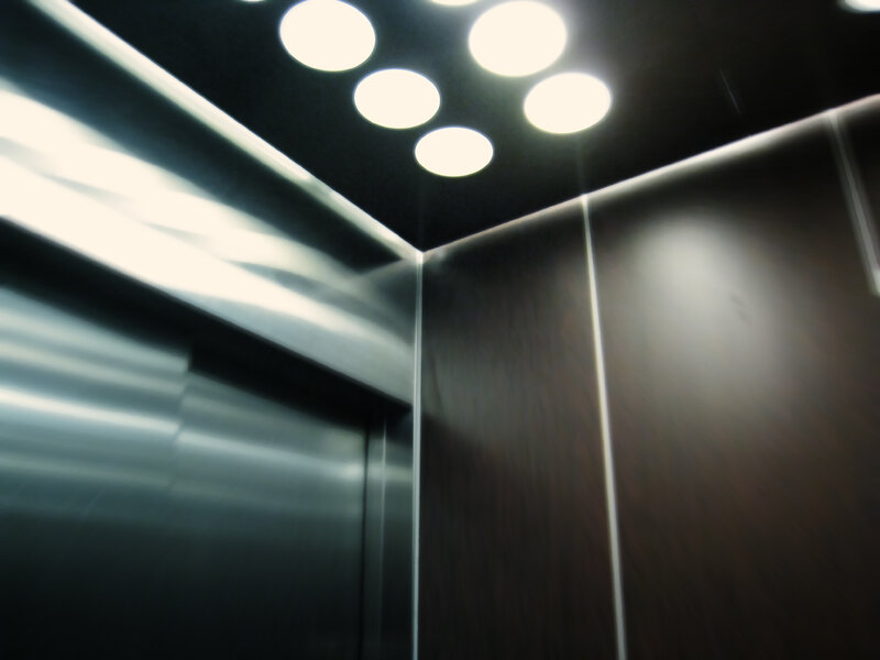Elevator interior with lights