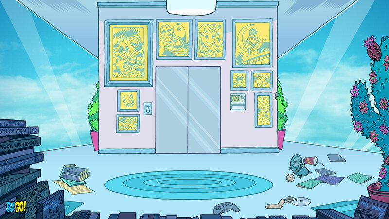 Elevator Lobby with Clutter