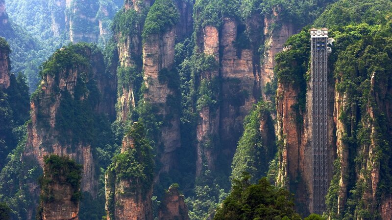 Elevator on Cliff Face
