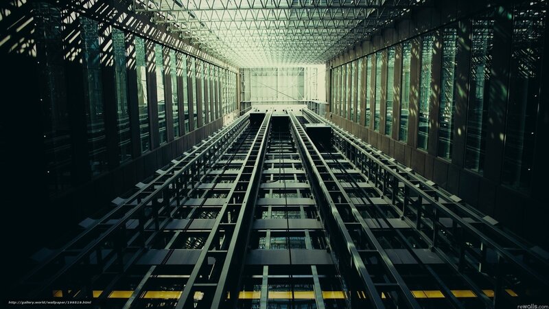 Elevator Shaft Interior — Black, Dramatic, Photograph