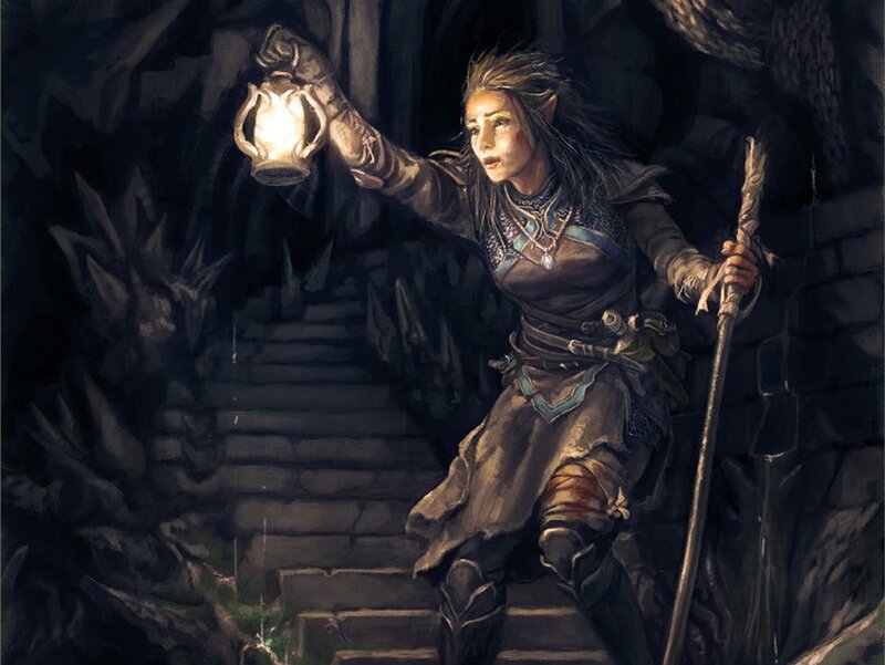 Elf adventurer with lantern