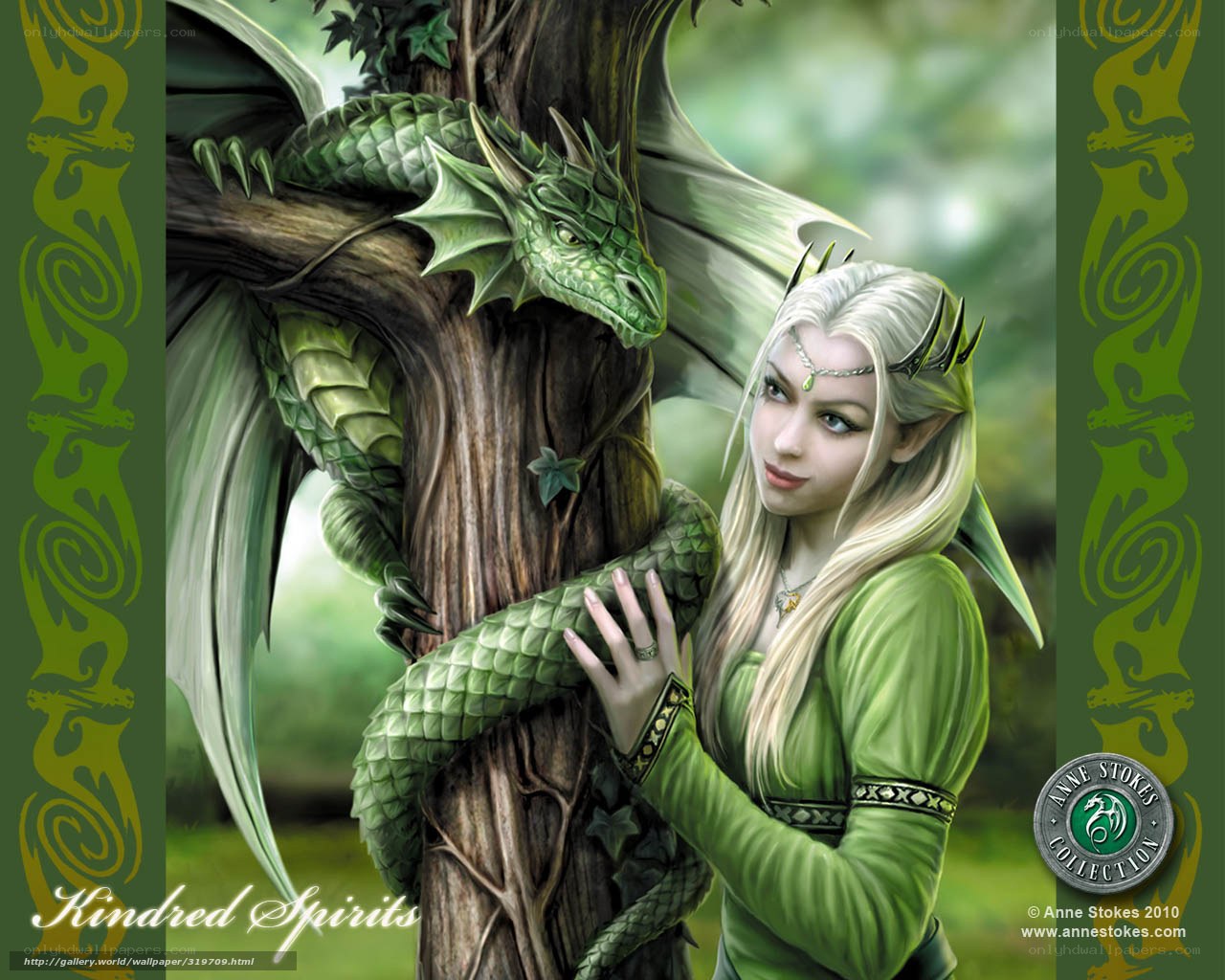 elf and green dragon