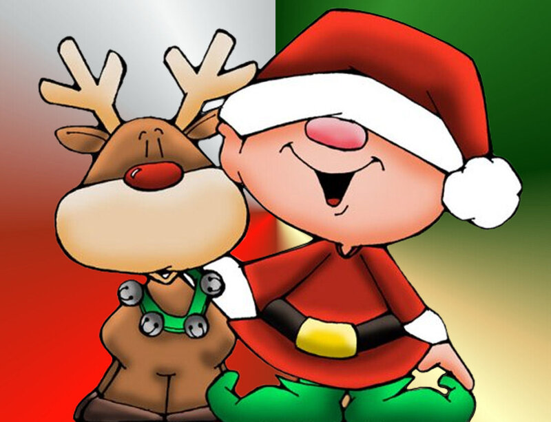 Elf and Reindeer — Red