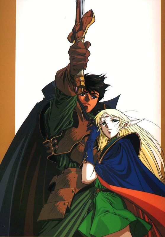 Elf and Warrior with Sword — Green