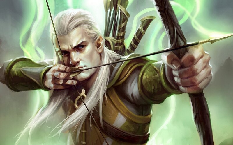 Elf Archer Aiming Bow — Digital Art