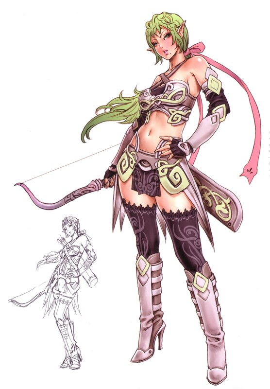 elf archer character design