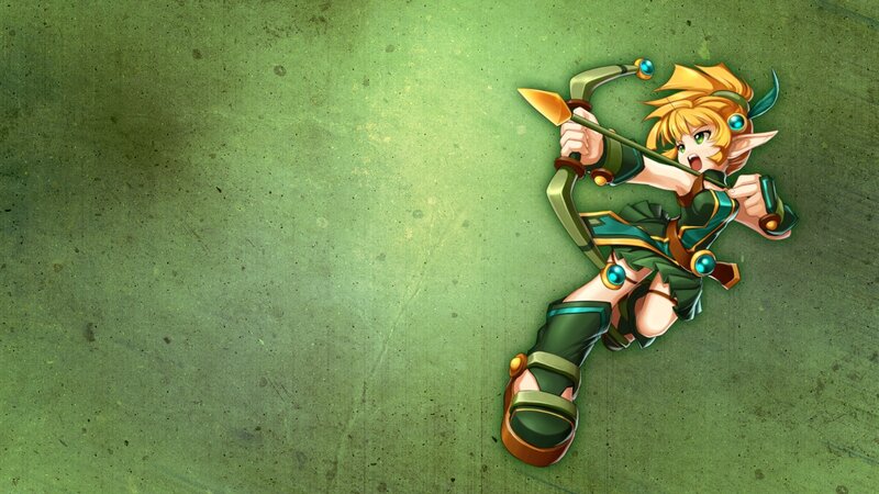 Elf Archer Character — Green, Action