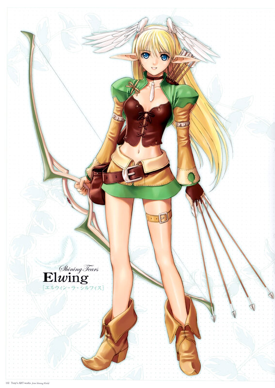 Elf Archer Character — Green, Calm