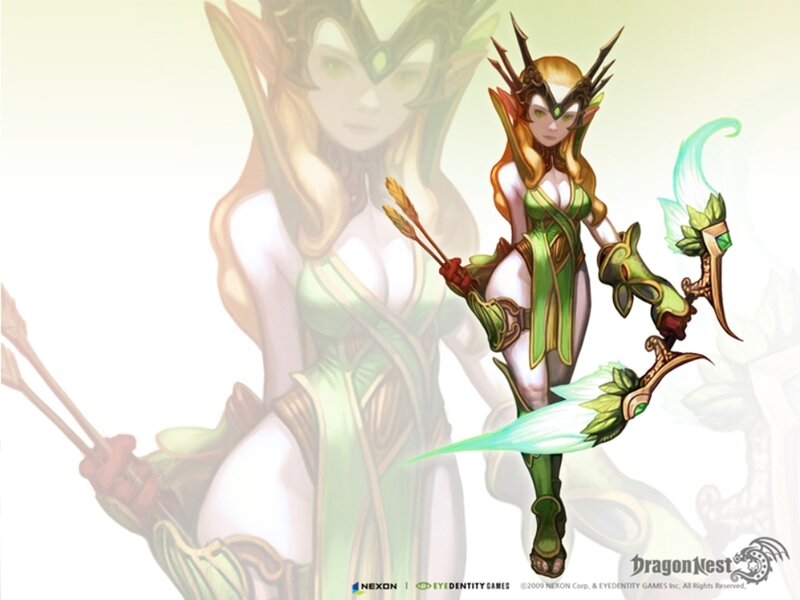 Elf Archer Character — Green