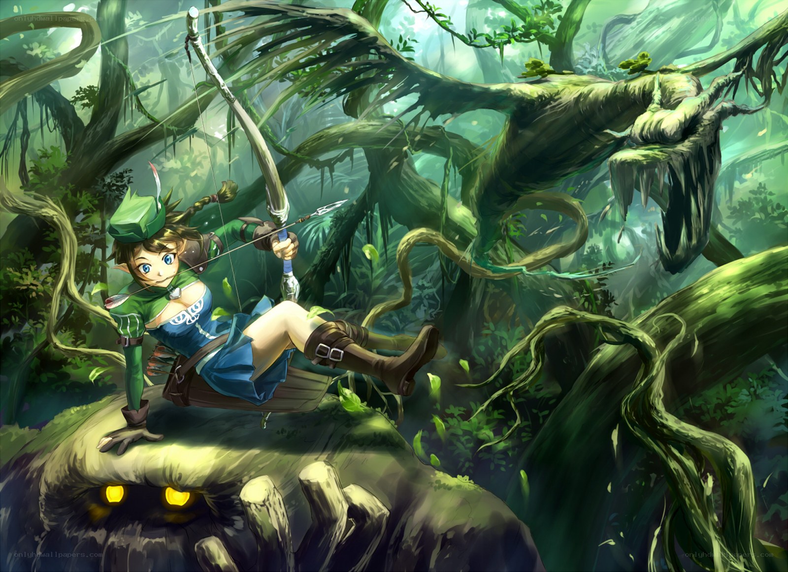 elf archer in a forest