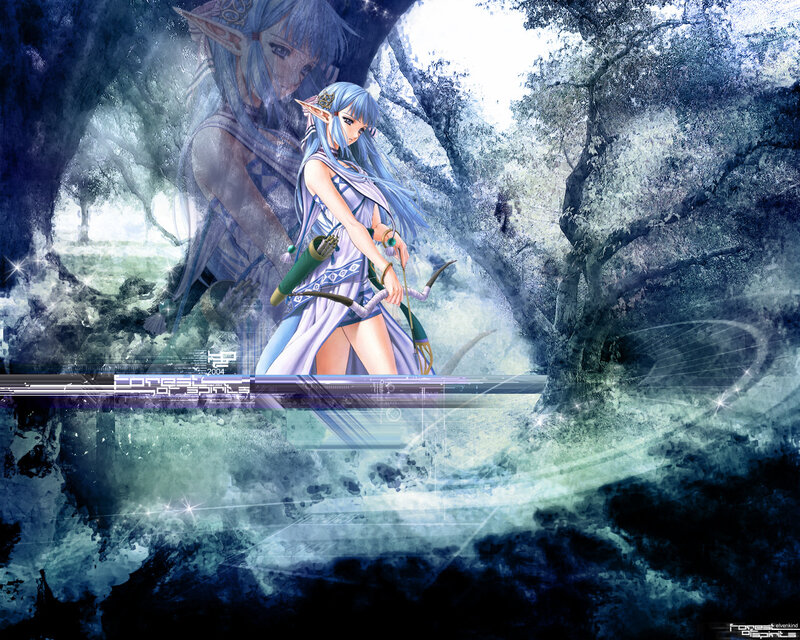 elf archer in a mystical forest