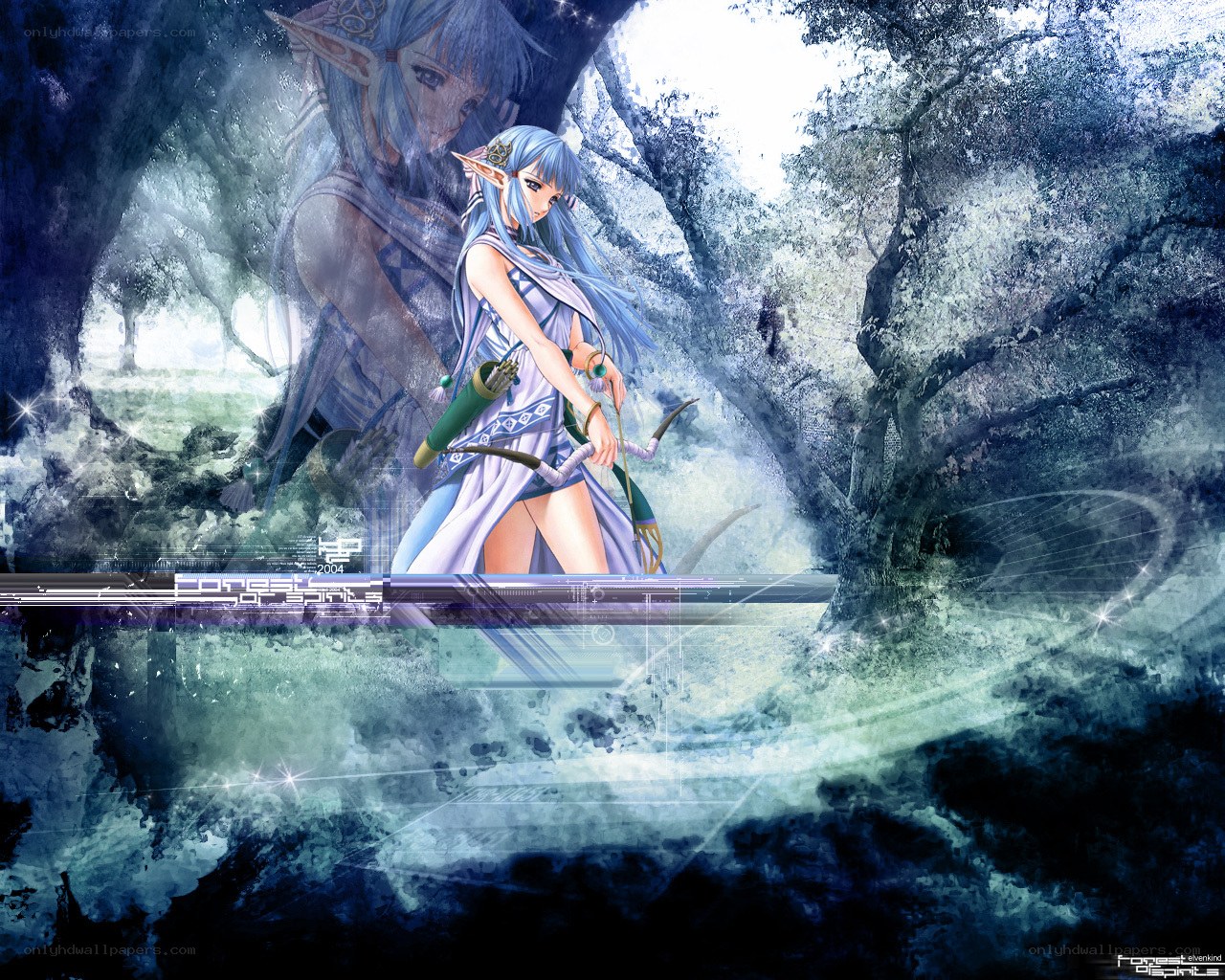 elf archer in a mystical forest