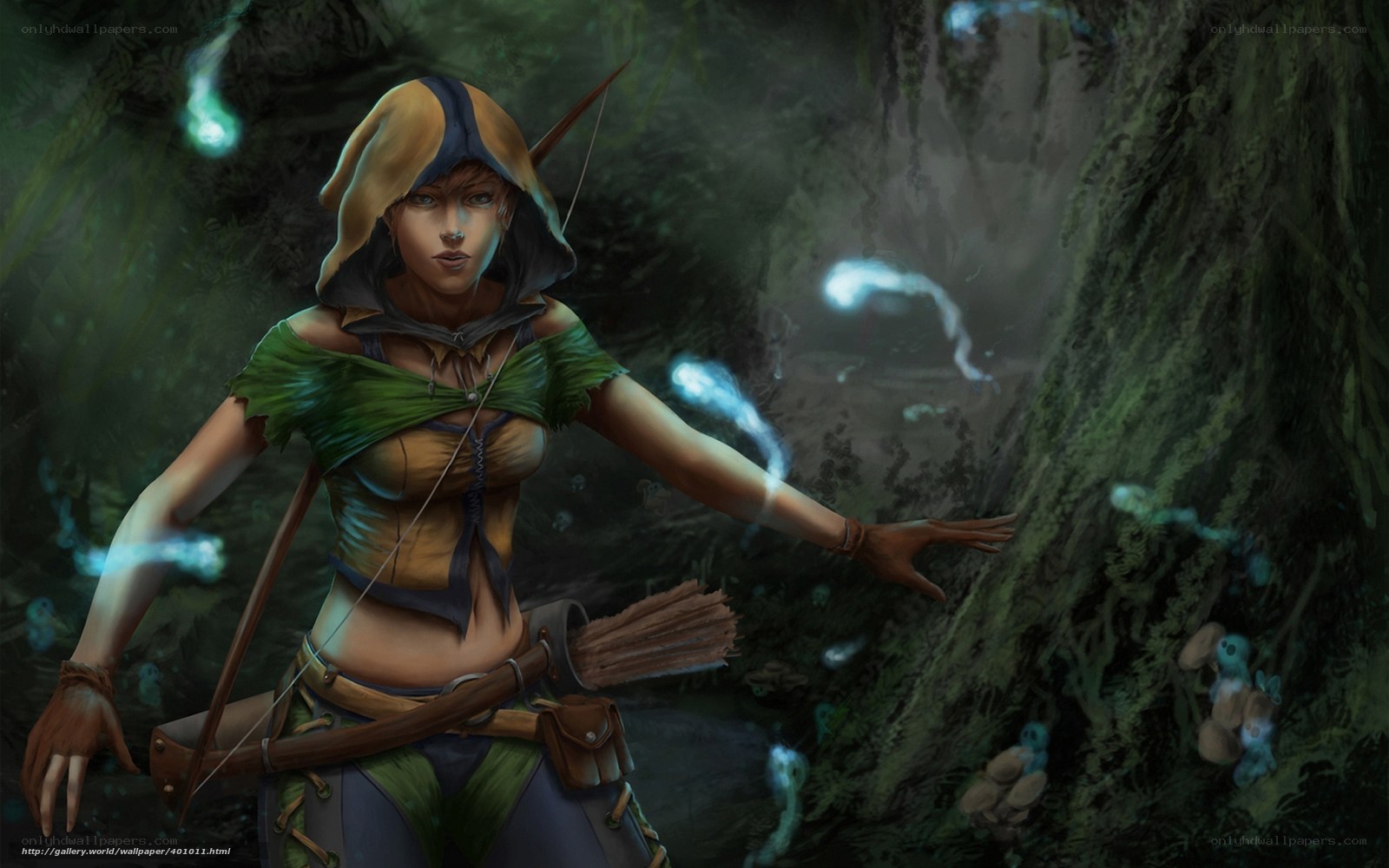 elf archer in a mystical forest
