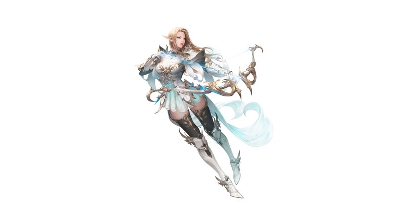 Elf Archer in Armor — White