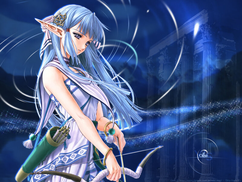 elf archer in blue