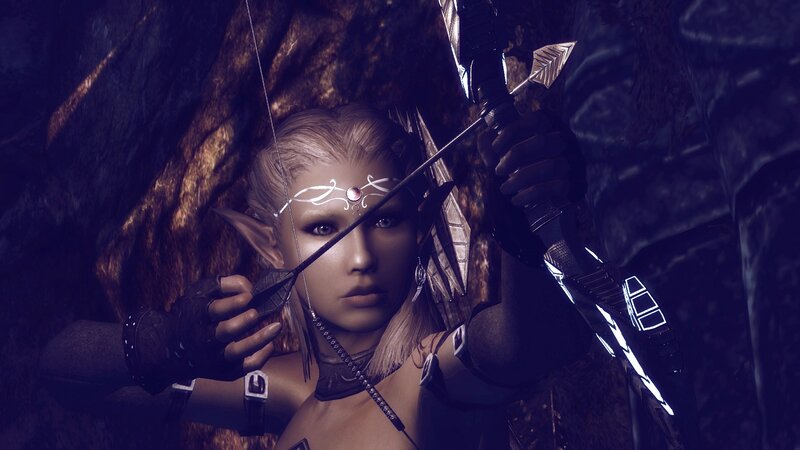 elf archer in dark cave