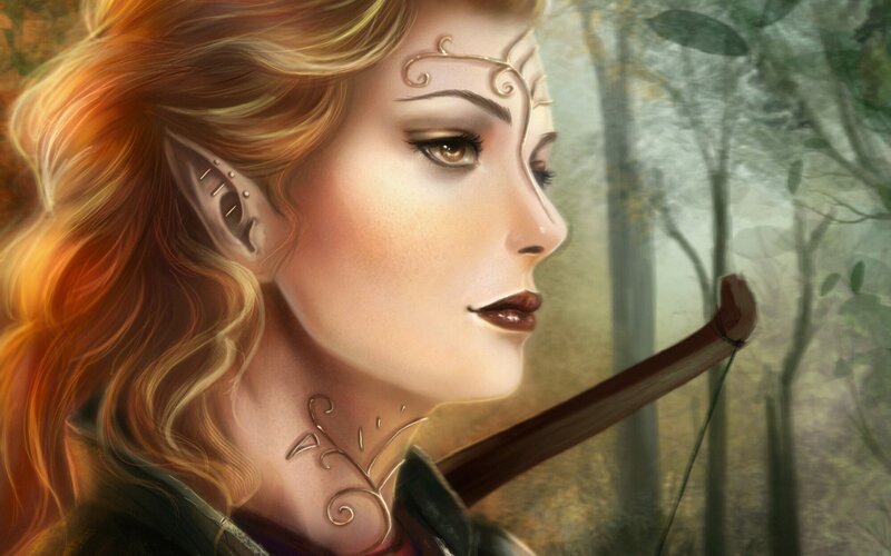Elf Archer in Forest — Gold