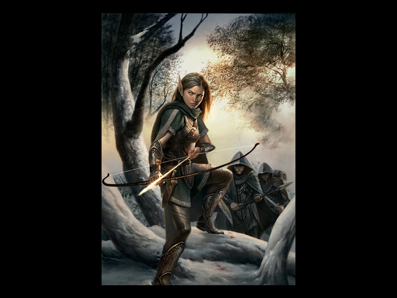 Elf Archer in Forest — Green, Dramatic