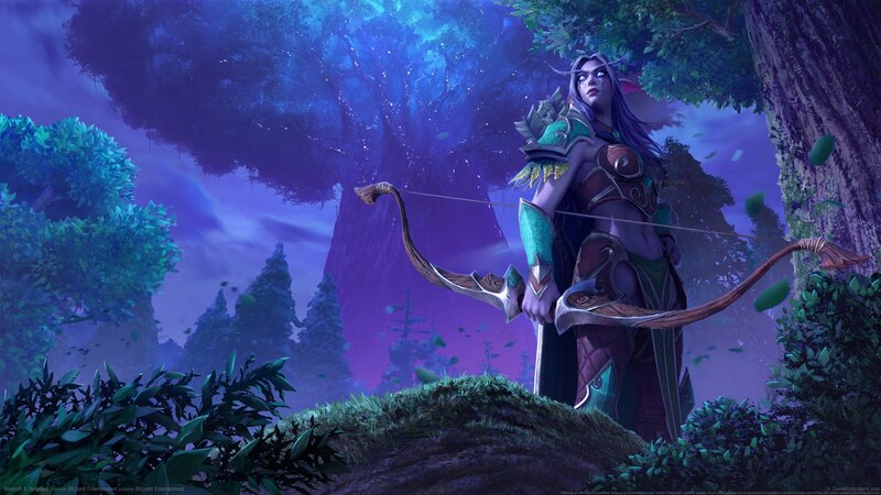 Elf Archer in Forest — Purple