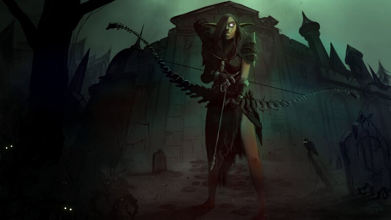 Elf Archer in Graveyard