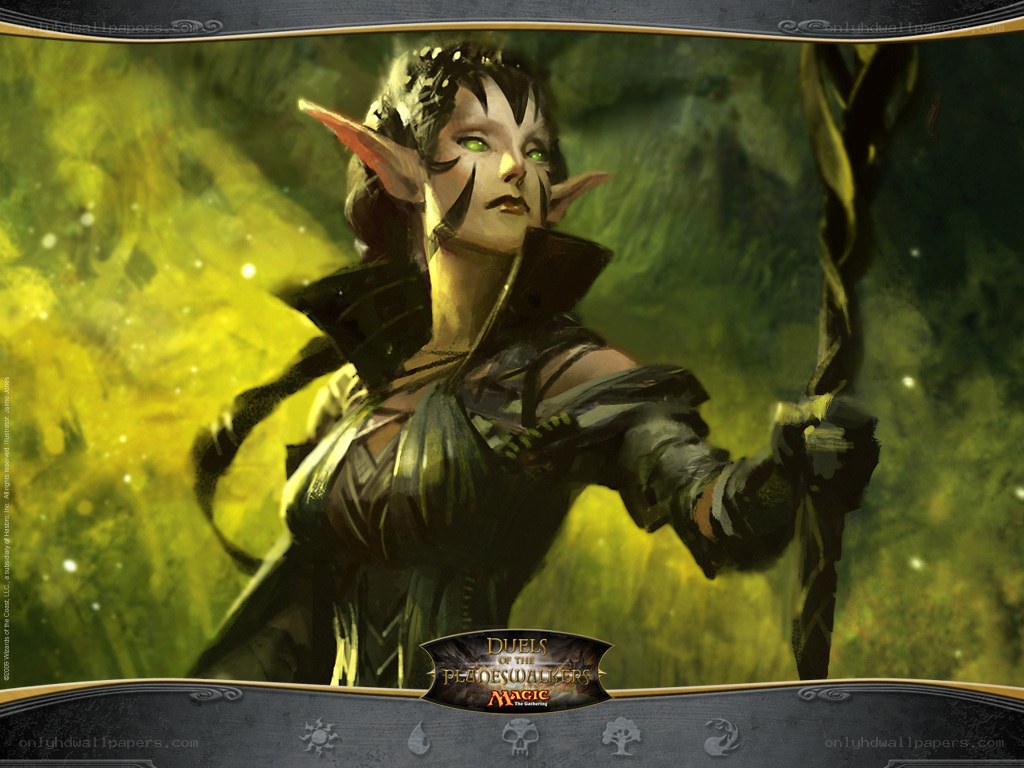 elf archer in green light