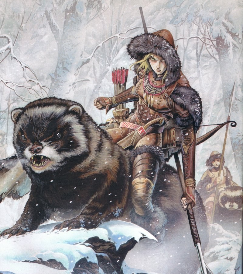 elf archer in snowy forest