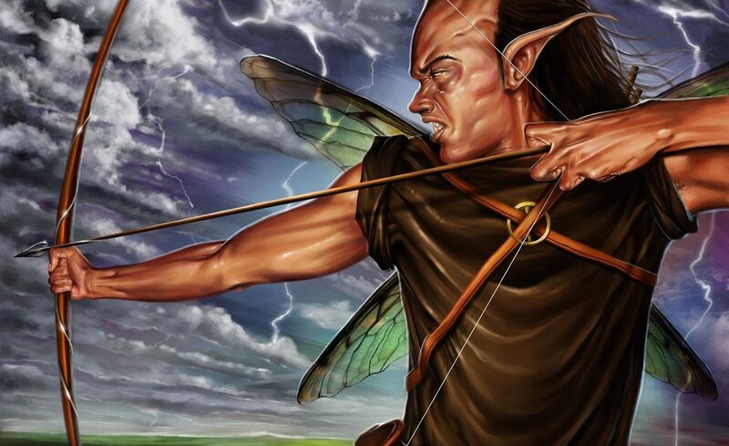 elf archer in storm
