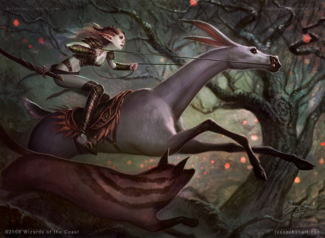 elf archer on a horse