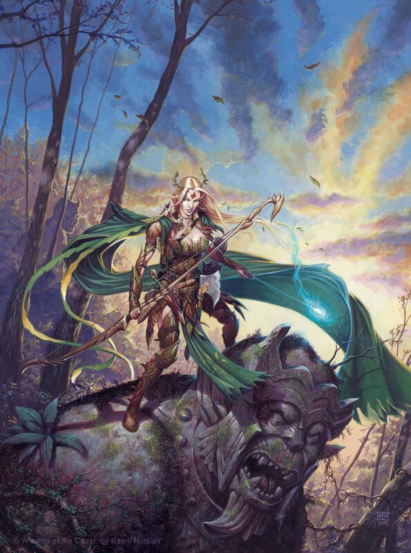 elf archer on a stone head