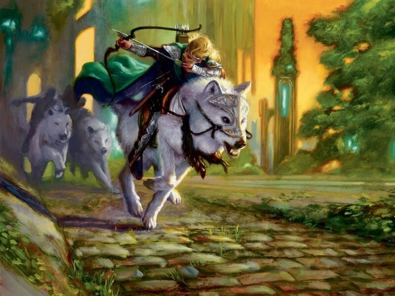 elf archer on wolf