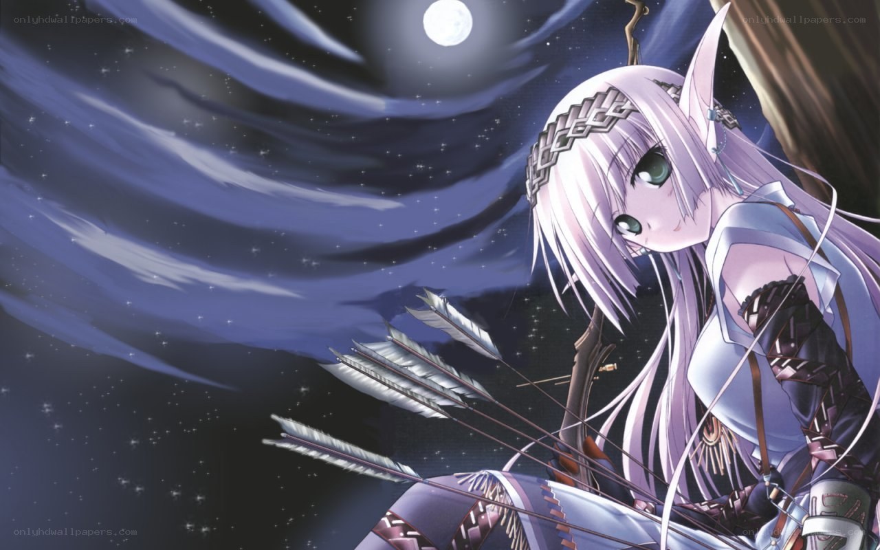 elf archer under moonlight