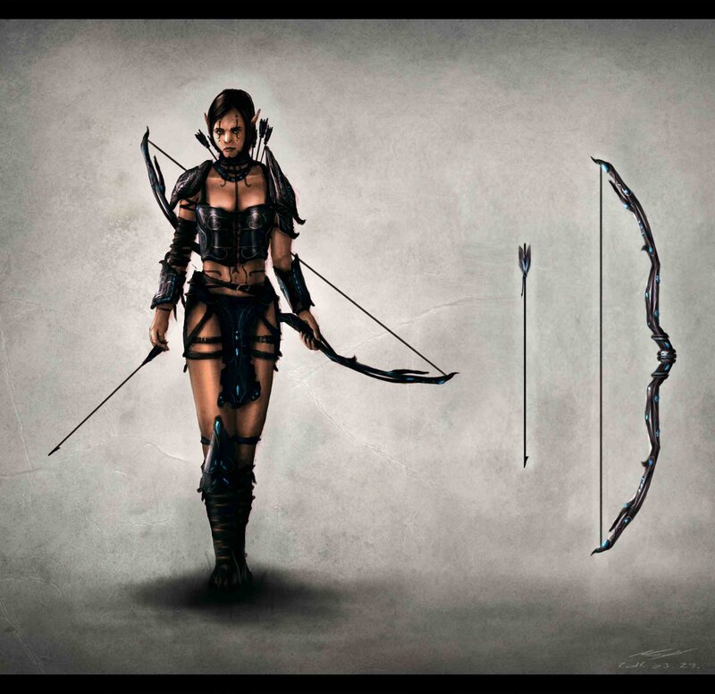Elf Archer Warrior — Black