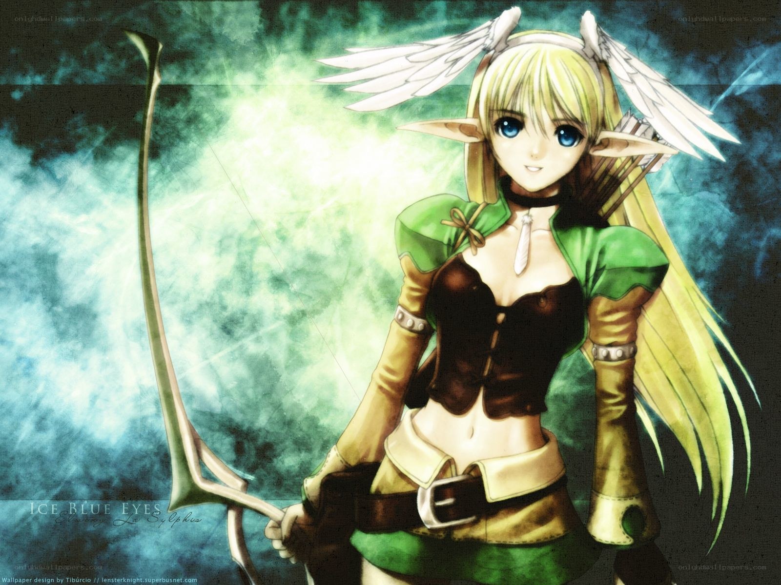 elf archer with blue eyes