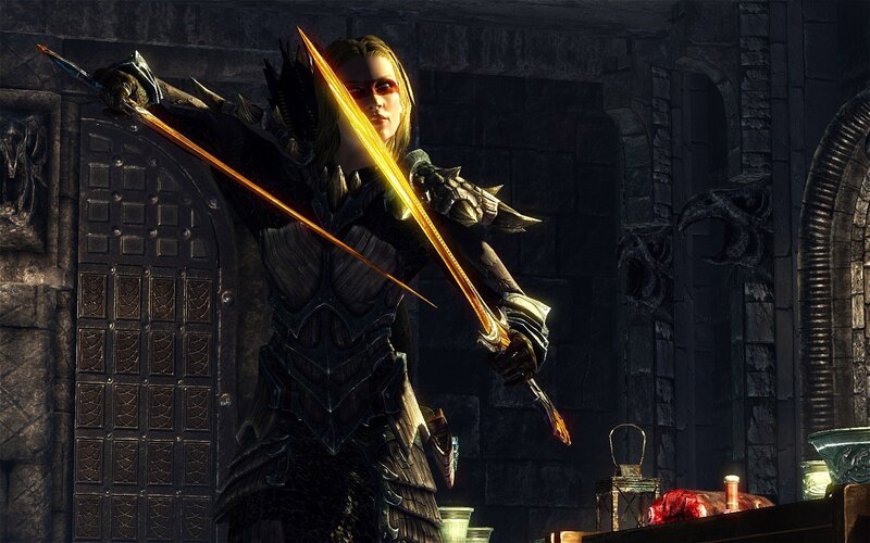 Elf Archer with Bow — Black, Dramatic, 3d Render