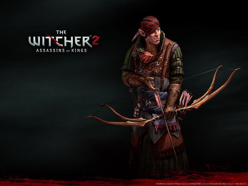 Elf Archer with Bow — Black, Dramatic, Night, Digital Art, Quiver, Bandana
