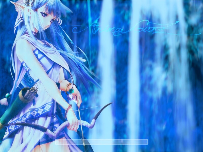 Elf Archer with Bow — Blue