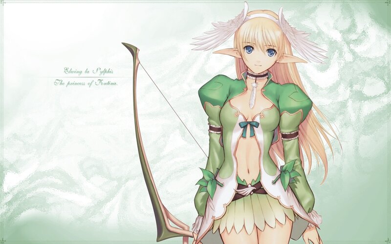 Elf Archer with Bow — Green, Serene