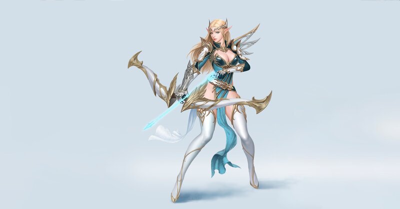 Elf Archer with Bow — White