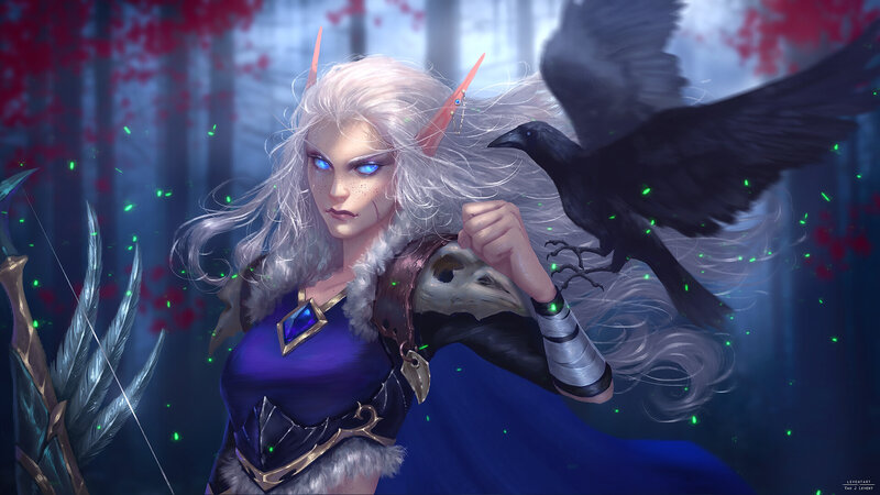 Elf Archer with Crow