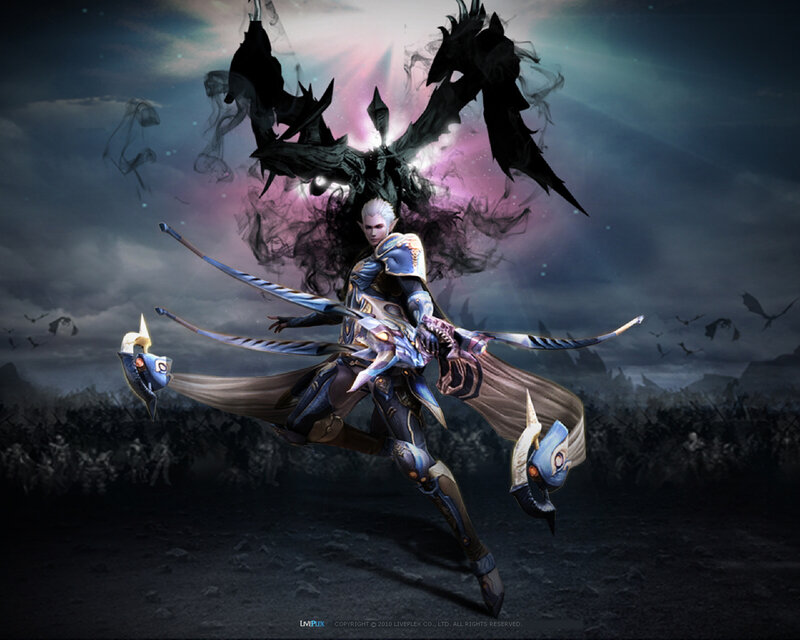 Elf Archer with Dark Wings